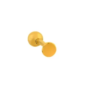 Piercing de ouro 18k de orelha bola chapa