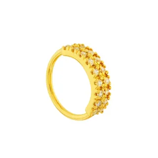 Piercing de Ouro 18k face quadrada cravejada de zirconias