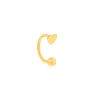 Piercing de ouro 18k ferradura coração e bola