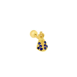 Piercing de ouro 18k orelha tragus helix N. Senhora