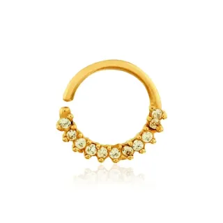 Piercing de ouro 18k para cartilagem com zircônias