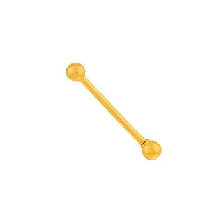 Piercing de ouro 18k reto 12mm com bolinha 3mm