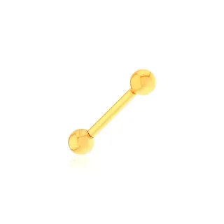 Piercing de ouro 18k reto bolinha