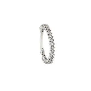 Piercing de ouro branco 18k argola Conch com pedras