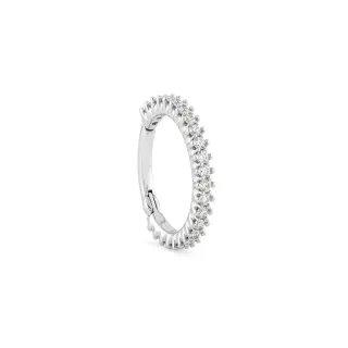 Piercing de ouro branco 18k argola Conch com pedras