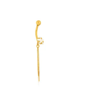 Piercing de umbigo de ouro 18k estrela com veneziana