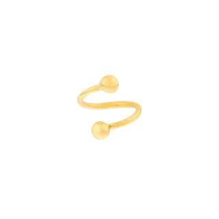 Piercing helix cartilagem de ouro 18k torcido bola