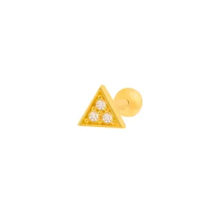 Piercing orelha ouro 18k tragus ou helix triângulo