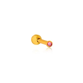 Piercing ponto de luz de ouro 18k mini vermelho 
