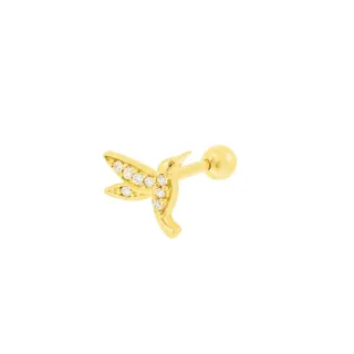 Piercing tragus ou helix orelha beija flor ouro 18k