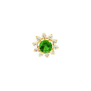 Pingente ponto de luz de ouro 18k verde pequeno 