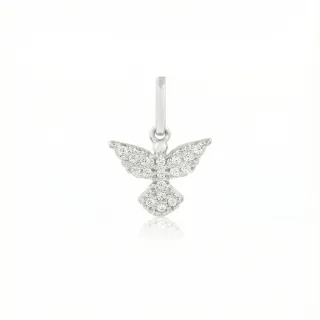 Pingente de ouro branco 18k Divino Espirito Santo