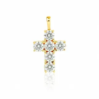 Pingente Moissanite de ouro 18k Cruz 