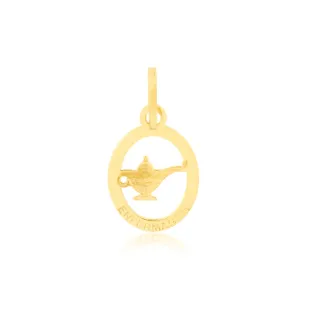 Pingente enfermagem de ouro 18k oval pequeno