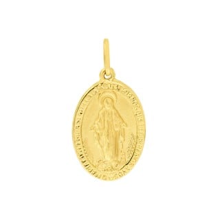 Pingente Nossa Senhora das Graças ouro 18k dupla face