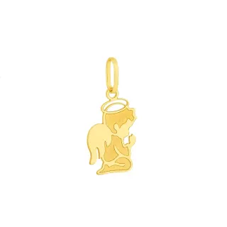 Pingente anjo de ouro 18k prece