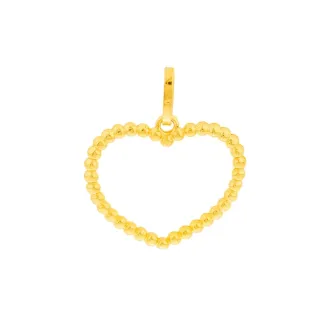 Pingente coração de ouro 18k bolinha
