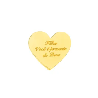 Pingente coração de ouro 18k personalizável 