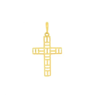 Pingente cruz de ouro 18k Fé