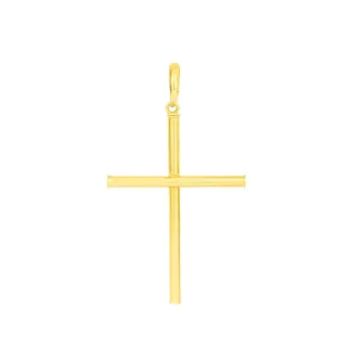 Pingente cruz de ouro 18k grande oca
