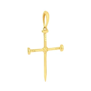 Pingente cruz de ouro 18k prego G