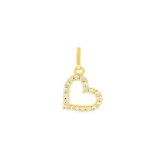 Pingente de coração ouro 18k cravejado pequeno