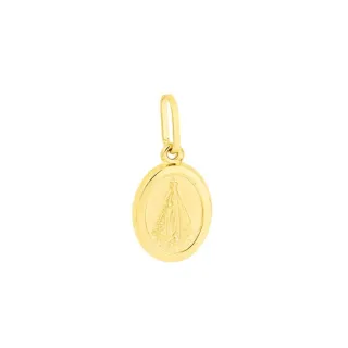 Pingente de Nossa Senhora medalha oval polida