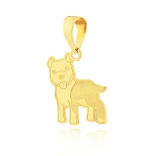 Pingente de ouro 18k cachorro raça Pitbull