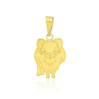 Pingente de ouro 18k cachorro Spitz Alemão
