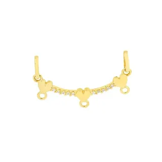 Pingente de ouro 18k canga separador 3 lugares cravejado