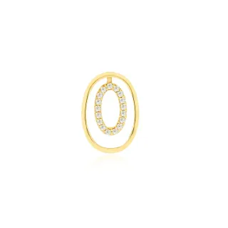 Pingente de ouro 18k com pedra oval Saturno