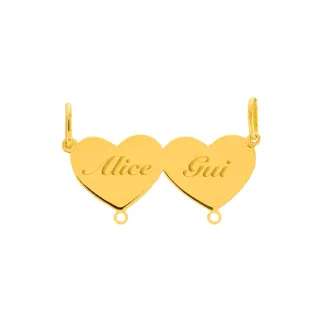 Pingente de ouro 18k coração personalizado VII