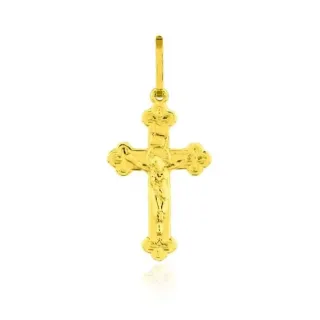 Pingente de ouro 18k cruz com Jesus Cristo