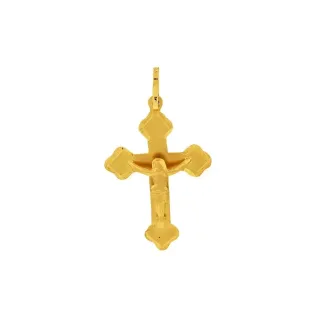 Pingente de ouro 18k cruz / crucifixo com Cristo