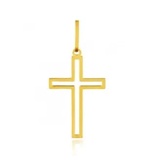 Pingente de ouro 18k cruz / crucifixo masculino / feminino grande