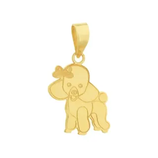 Pingente de ouro 18k de cachorro raça Poodle