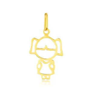 Pingente de ouro 18k filha - menina (grande)