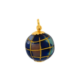 Pingente de ouro 18k globo terrestre mapa