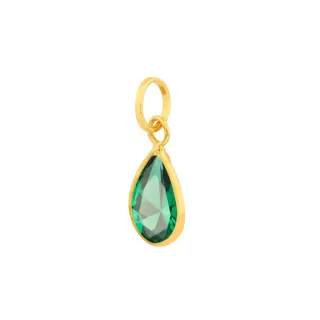Pingente de ouro 18k gota verde pequeno