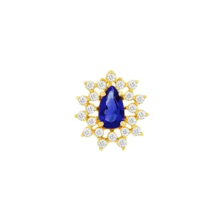 Pingente de ouro 18k Hill collecion zircônias azul
