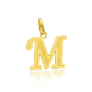 Pingente de ouro 18k letra M