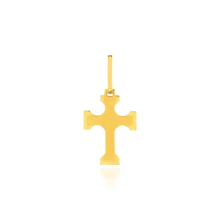 Pingente de ouro 18k masculino / feminino cruz fosca média