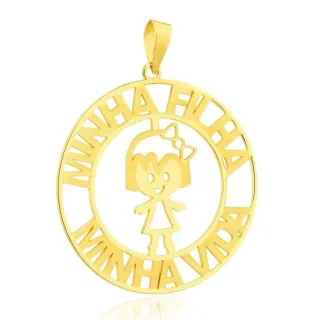 Pingente De Ouro 18k Minha Filha Minha Vida