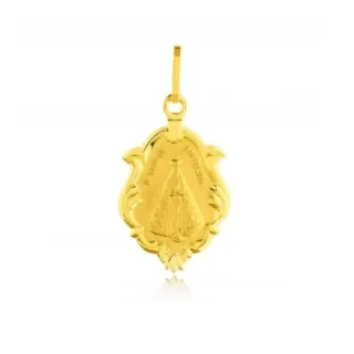 Pingente de ouro 18k Nossa Senhora Aparecida ornamentada