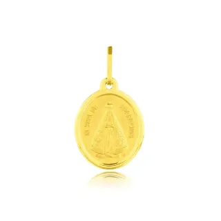 Pingente de ouro 18k Nossa Senhora Aparecida Oval