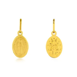 Pingente de ouro 18k nossa senhora das graças dupla face média