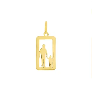 Pingente de ouro 18k pai e filho 