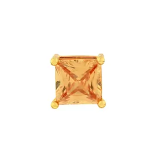 Pingente de ouro 18k quadrado zircônia citrino