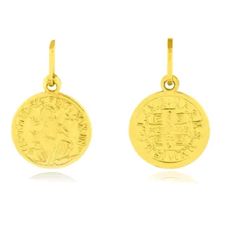 Pingente de ouro 18k São Bento frente e verso