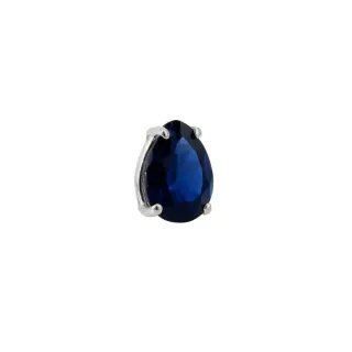 Pingente de ouro branco gota azul